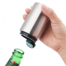 Custom Beer Screw In Bottle Shaped Opener Magnetic Push Down Stainless Steel Magnet